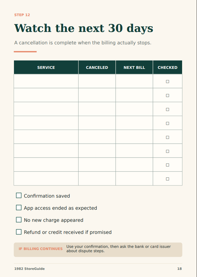 Free Subscription Reset Workbook