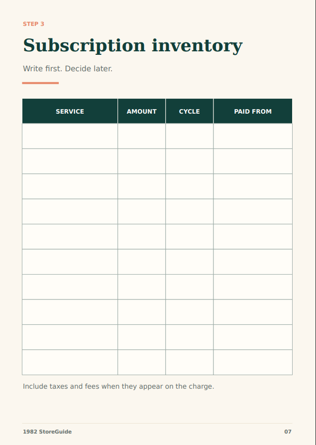Free Subscription Reset Workbook