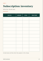 Free Subscription Reset Workbook