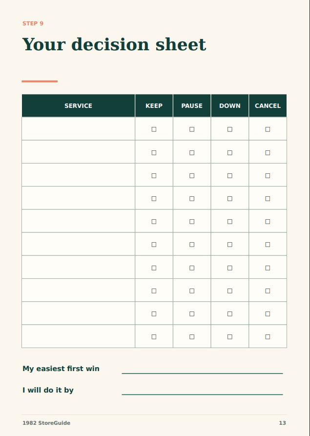 Free Subscription Reset Workbook