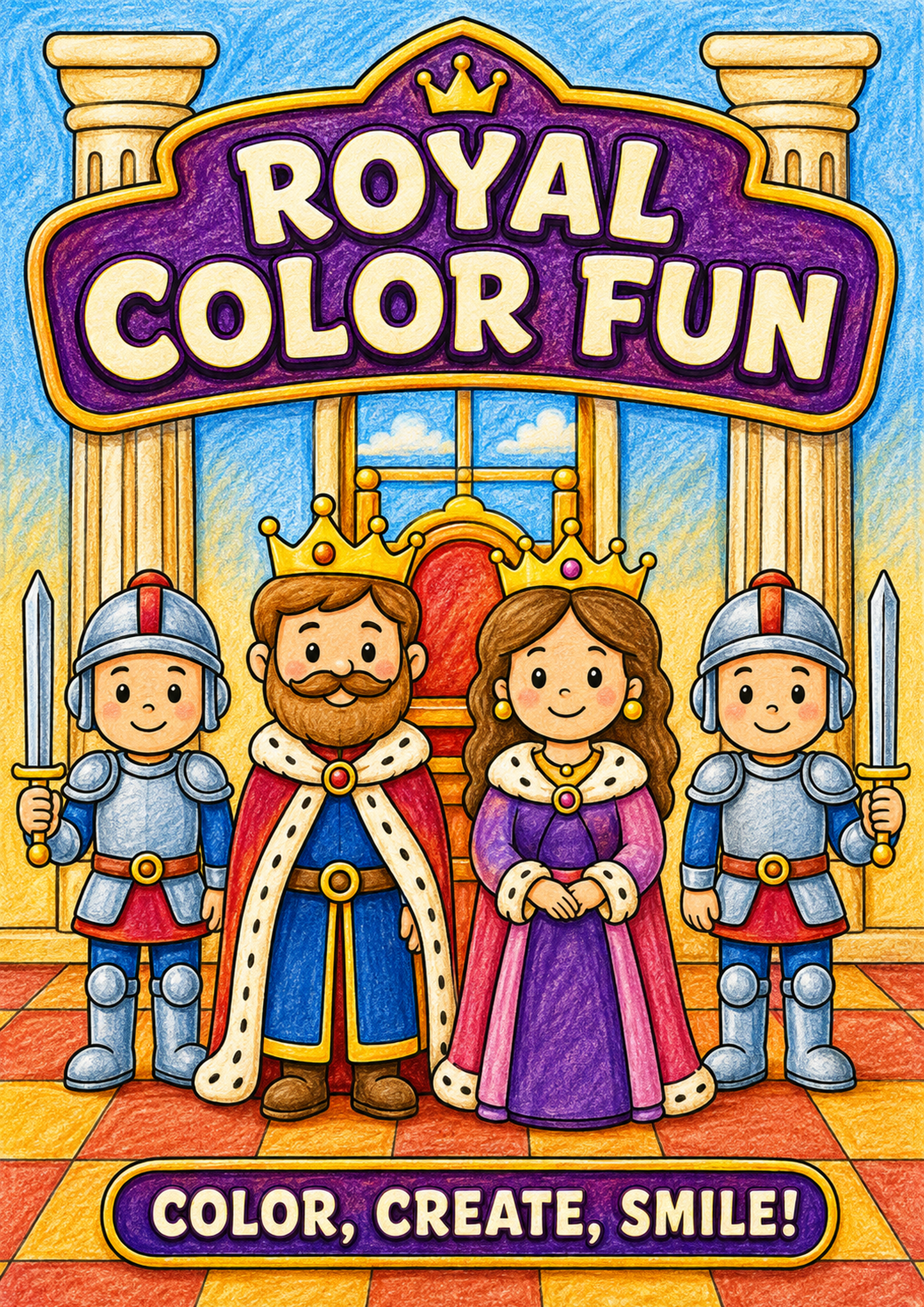 Royal Color Fun: A Magical 10-Page Printable Coloring Book for Toddlers